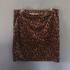 Vintage 90's leopard print velvet skirt